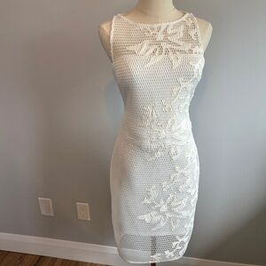 Julia Jordan, Women's White, Mesh, Floral, Sleeveless Shift dress, SZ 8
